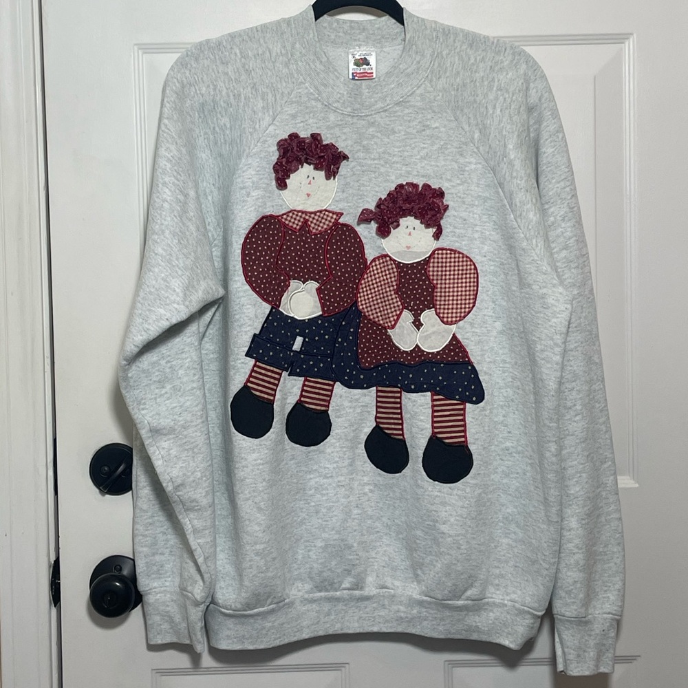 Vintage Gray Raggedy Ann and Andy Sweatshirt